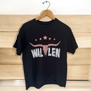 Morgan Wallen Country Music Concert T-Shirt Bull Skull Graphic Tee Black M / L